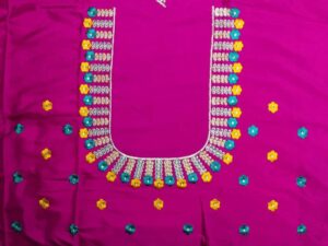 floral neck embroidery design (code: c 106)