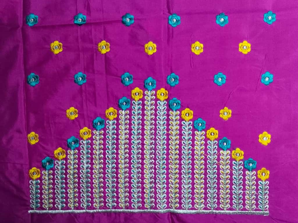 floral neck embroidery design (code: c 106)