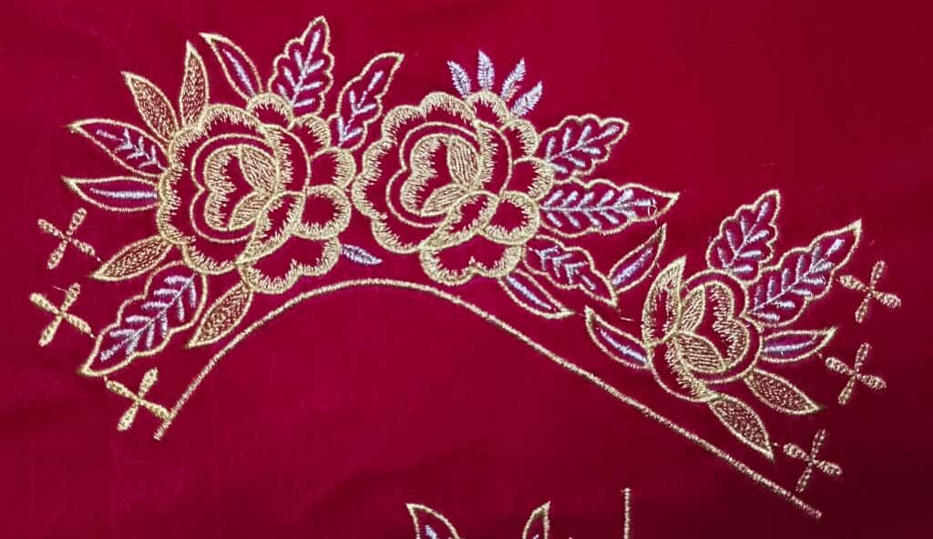 floral neck embroidery design (code: c 109)