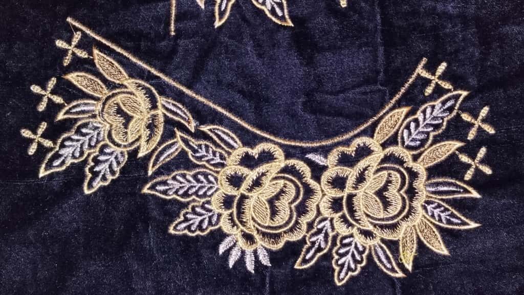 floral neck embroidery design (code: c 109)