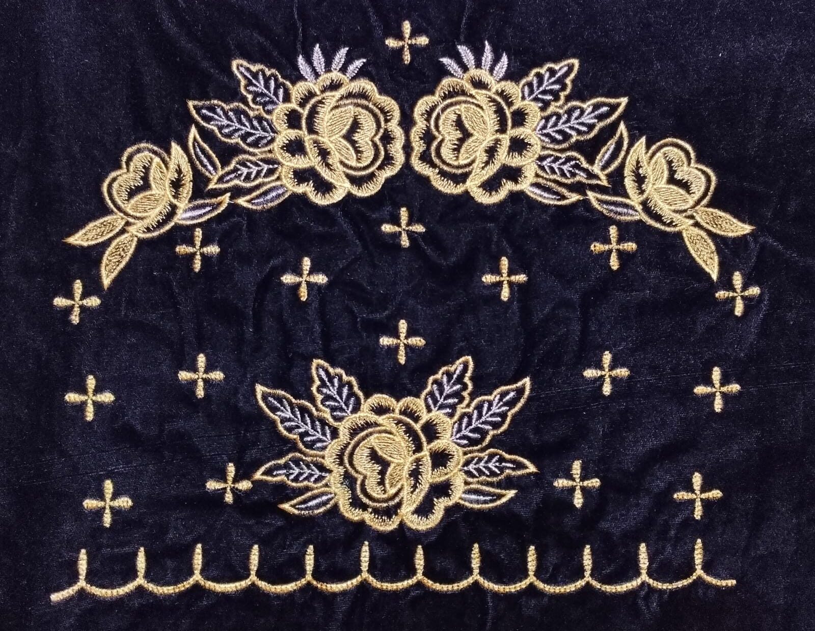 floral neck embroidery design (code: c 109)