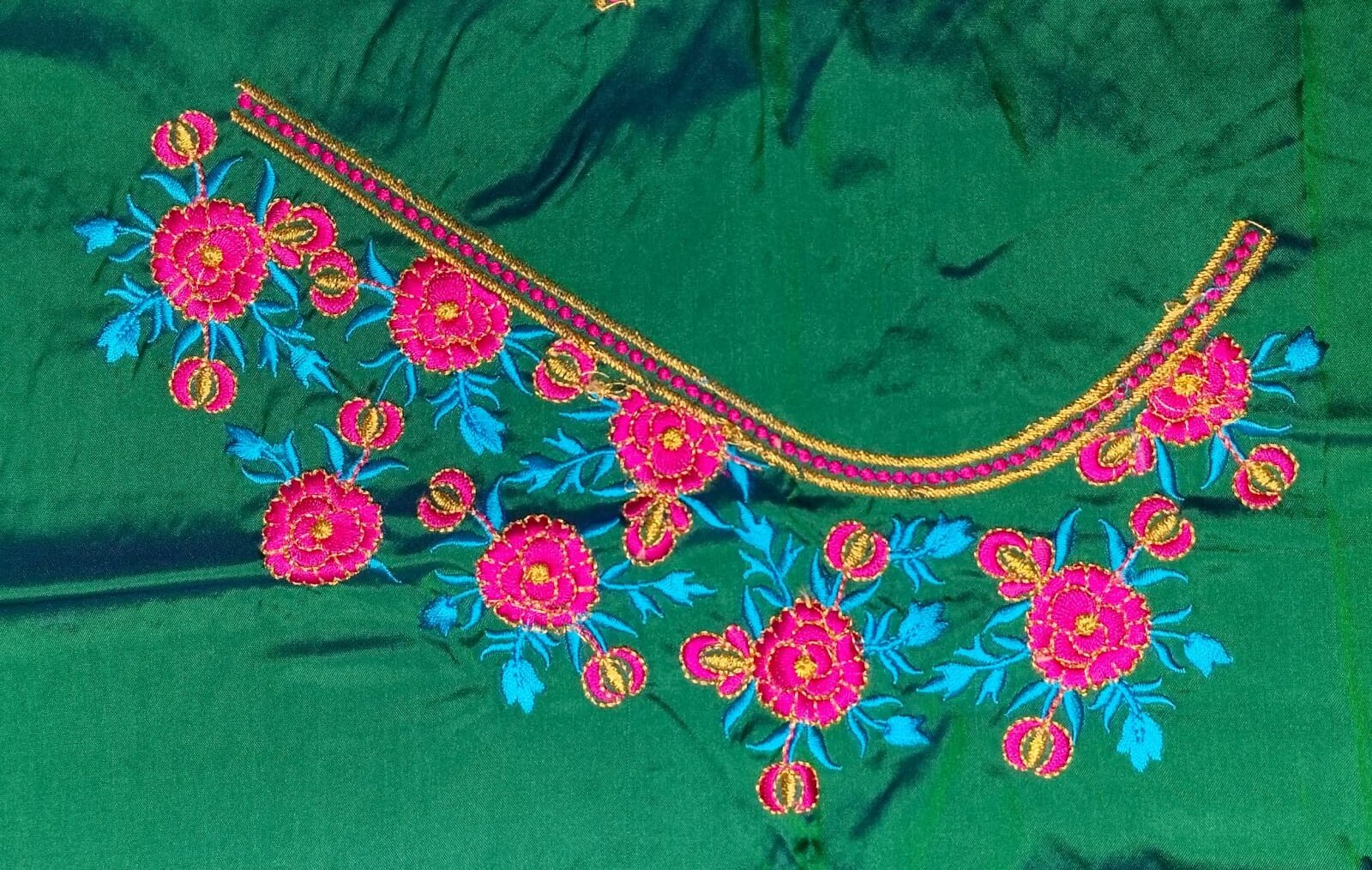 floral neck embroidery design