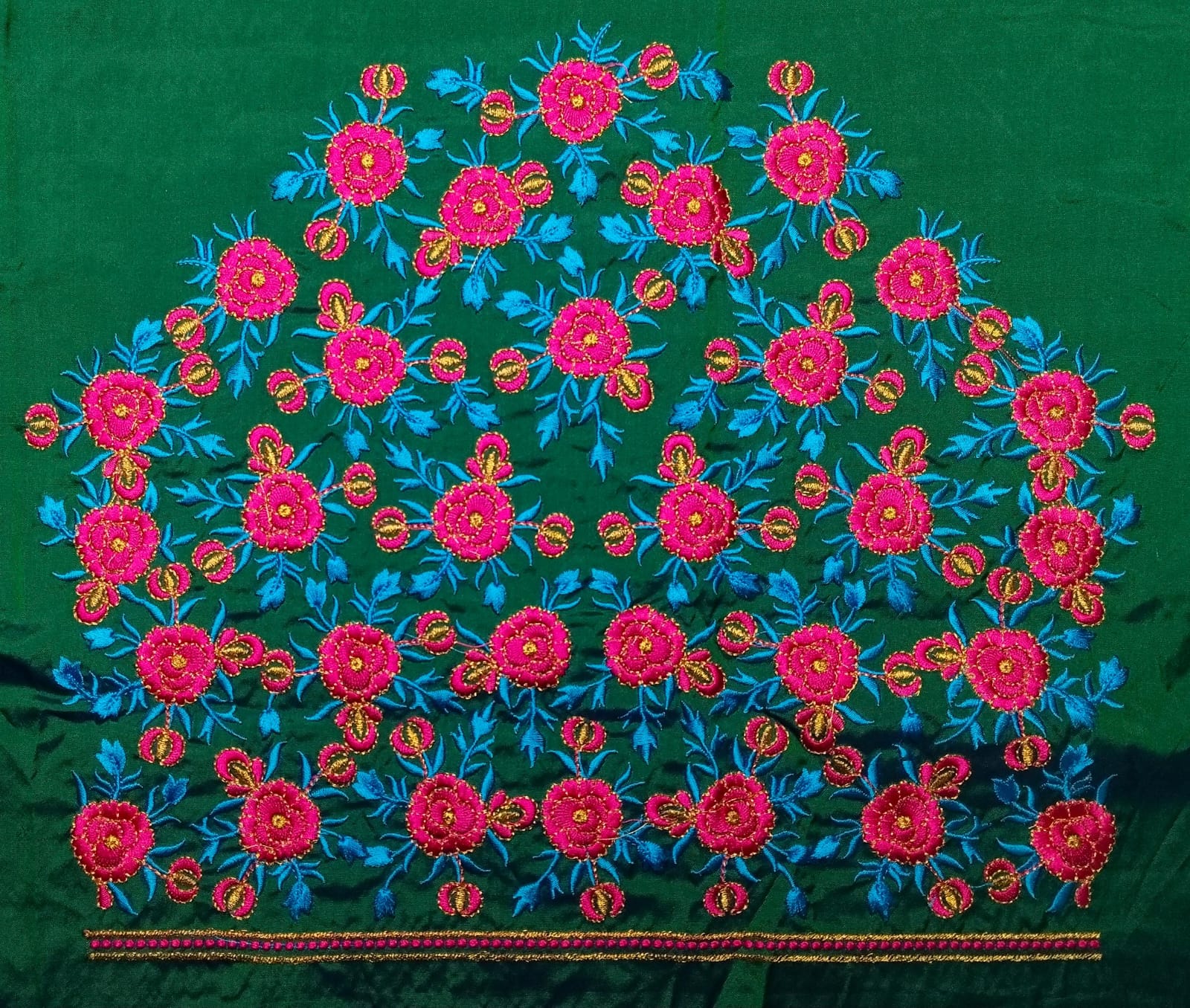 floral neck embroidery design