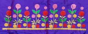 u neck embroidery design with fabric (code: c 117)