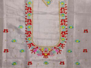 floral neck embroidery design (code: c 125)