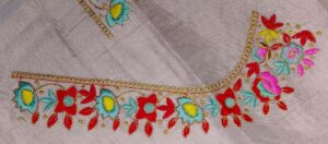 floral neck embroidery design (code: c 125)