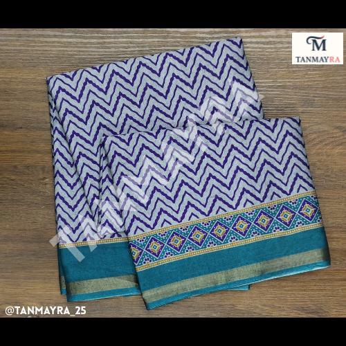 ash color with violet shade, kalamkari print daily wear saree