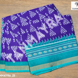 violet color ikat print daily wear saree