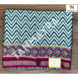 ash color with green shade, kalamkari print daily wear saree