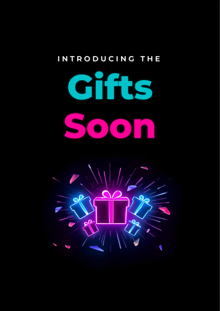 Home digital poster gifts announcement with neon glow